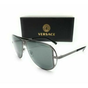 Versace Men's Gunmetal Grey Pilot Sunglasses!